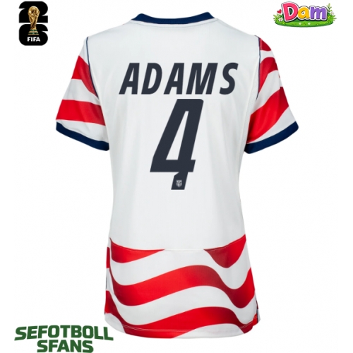 Förenta stater Tyler Adams #4 Hemmatröja Kvinnor VM 2026 Kortärmad